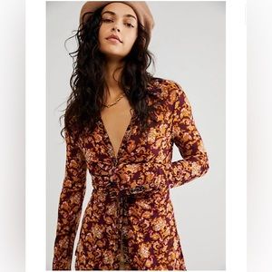 NWOT Free People Y2K Lucky Sheer Button down shirt size XS